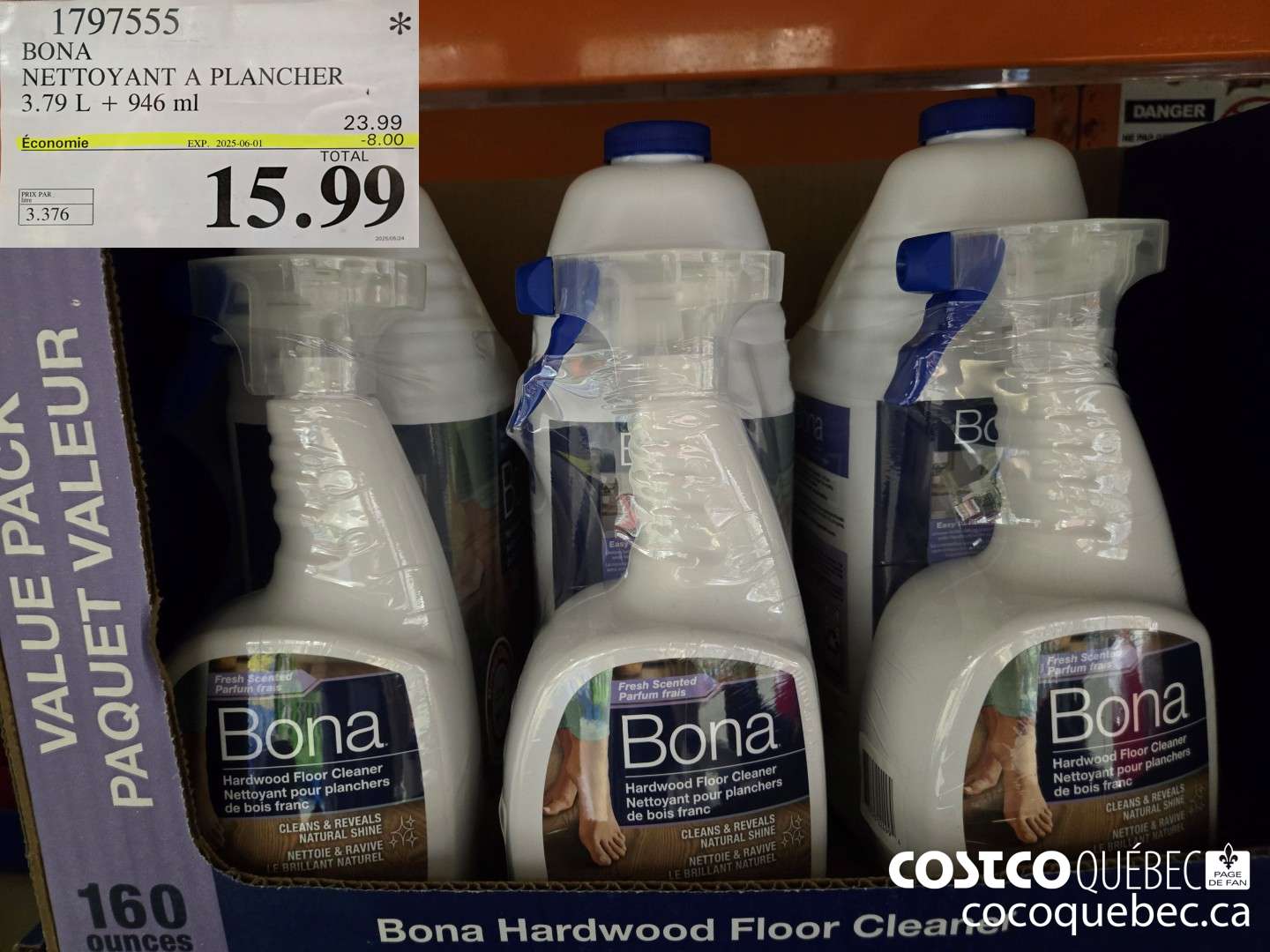 1797555 BONA NETTOYANT A PLANCHER 3.79 L + 946 ml 8.00 OFF (EXPIRES ON 2025-06-01) $15.99