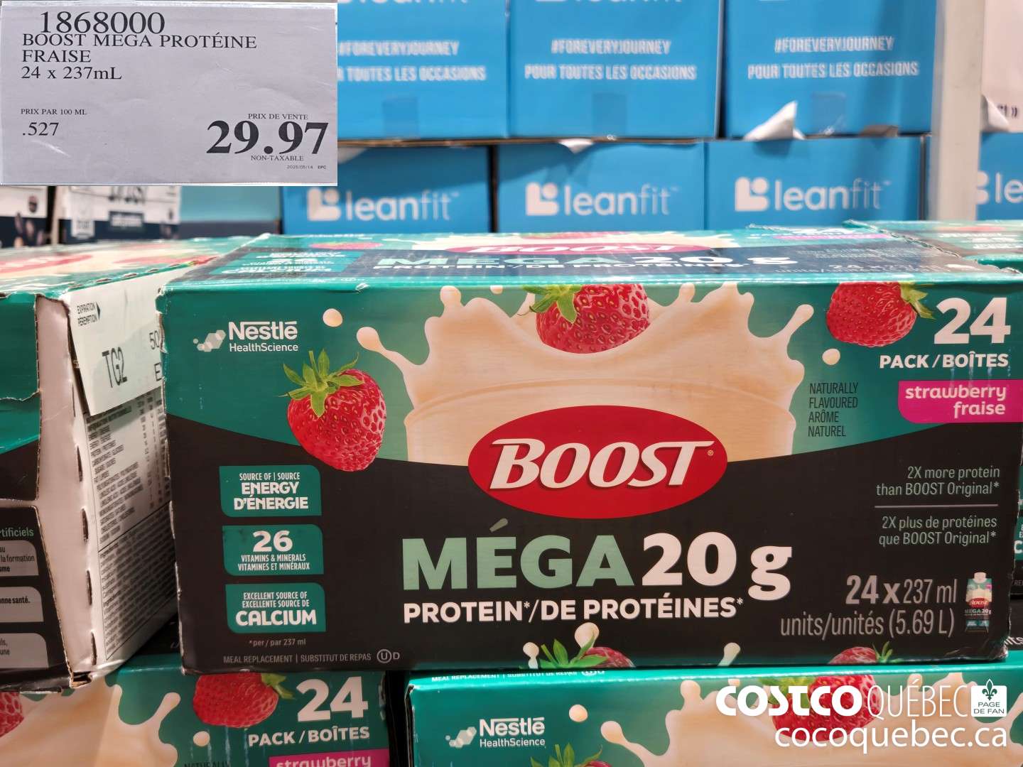 1868000 BOOST MEGA PROTEINE FRAISE  $29.97