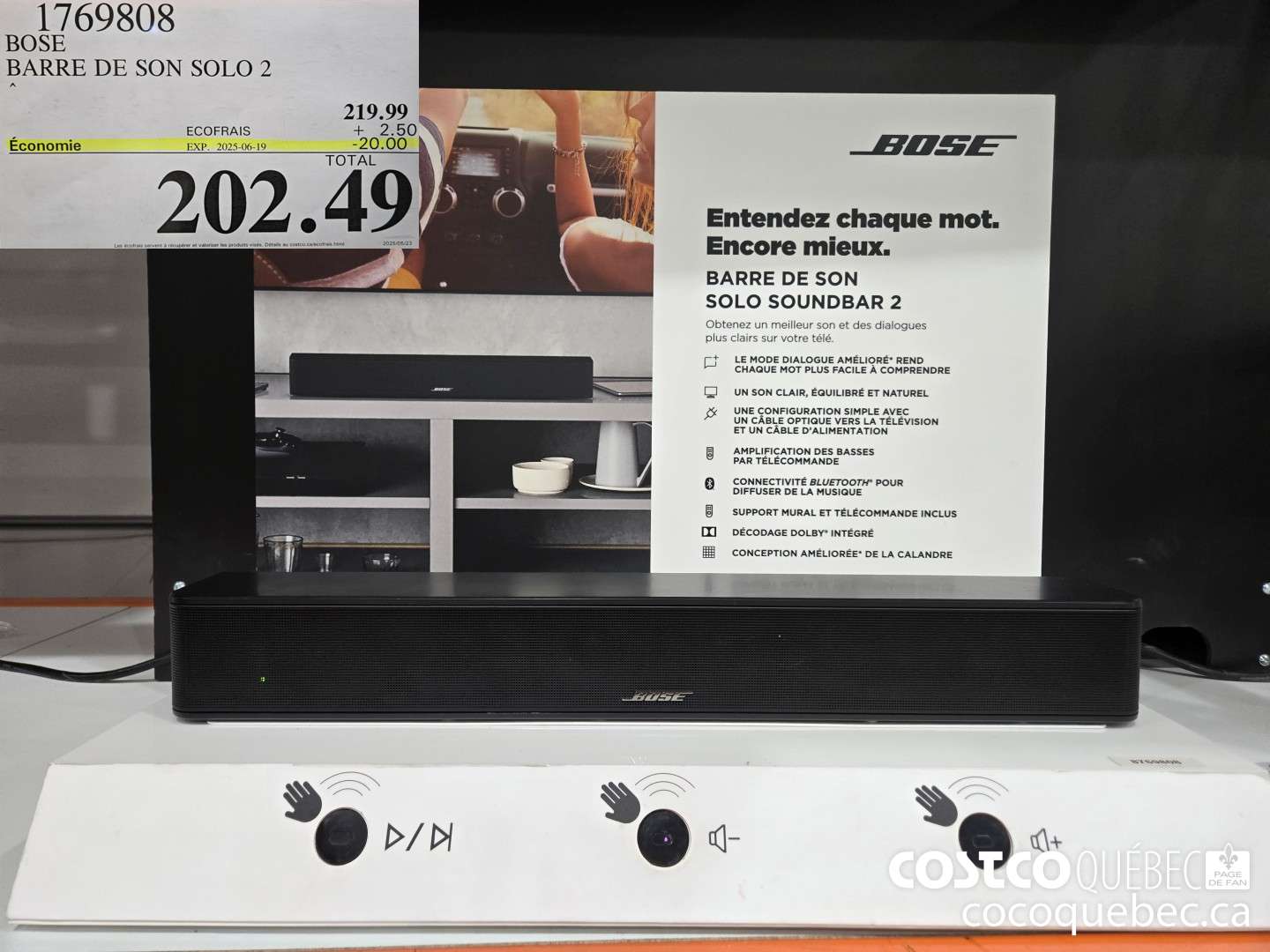 1769808 BOSE BARRE DE SON SOLO 2  ($25.00 INSTANT SAVINGS EXPIRES ON 2025-06-19) $202.49