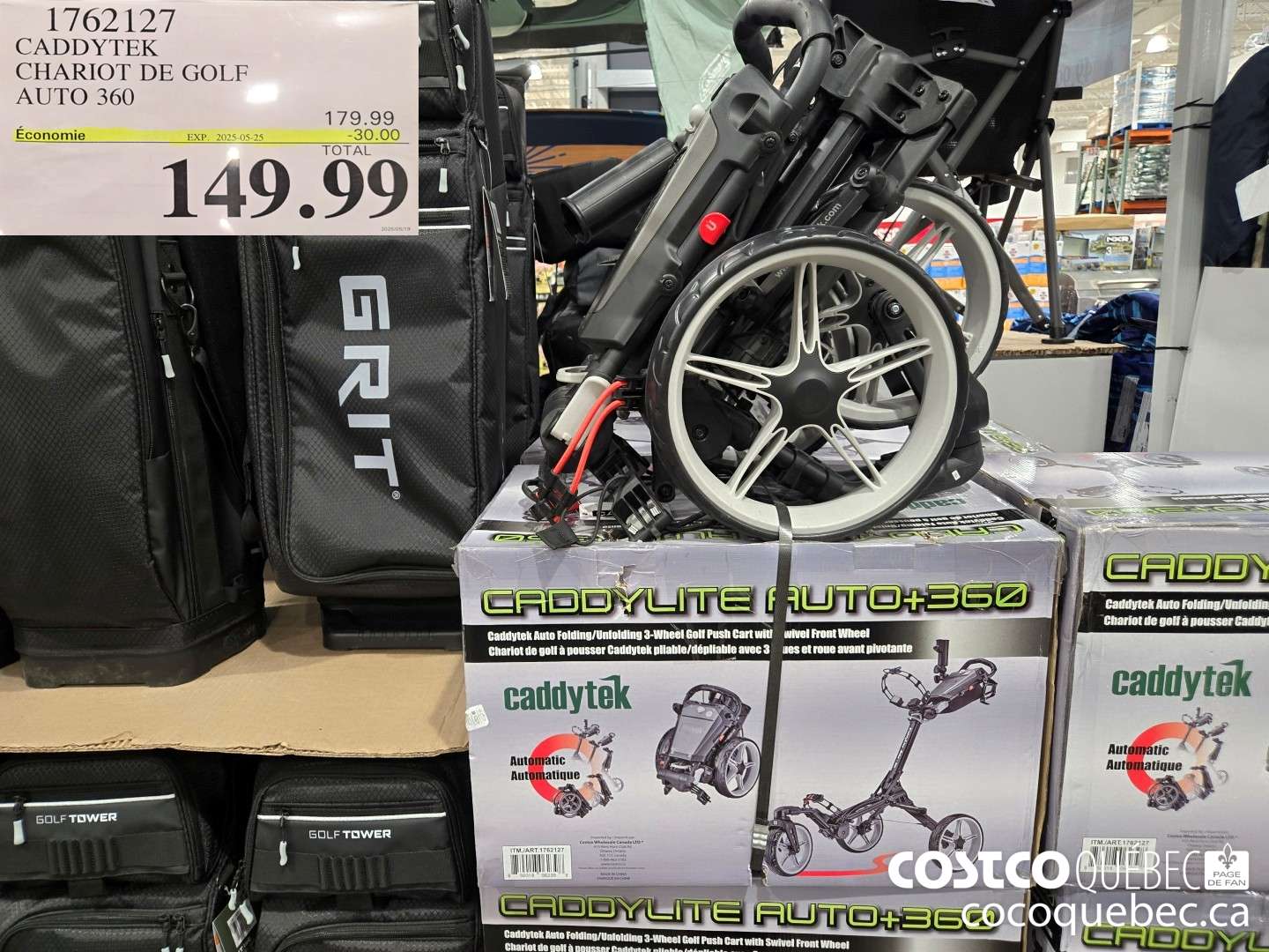 1762127 CADDYTEK CHARIOT DE GOLF AUTO 360  ($30.00 INSTANT SAVINGS EXPIRES ON 2025-05-25) $149.99