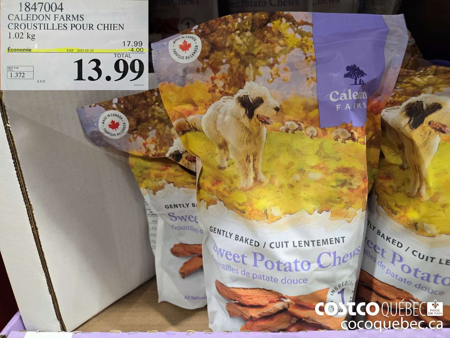 1847004 CALEDON FARMS CROUSTILLES POUR CHIEN 1.02 kg  ($4.00 INSTANT SAVINGS EXPIRES ON 2025-05-25) $13.99