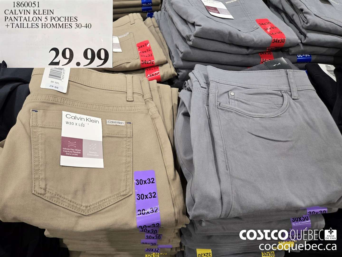 13860051 CALVIN KLEIN PANTALON 5 POCHES +TAILLES HOMMES 30-40  $29.99