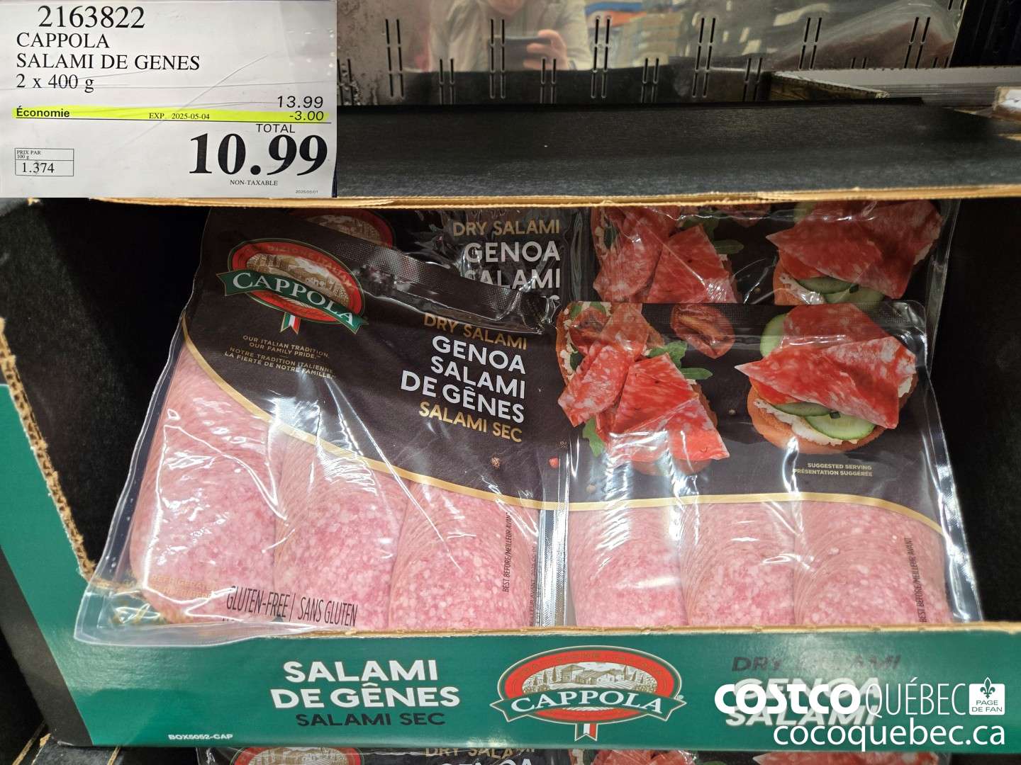 2163822 CAPPOLA SALAMI DE GENES 2 x 400 G  ($3.00 INSTANT SAVINGS EXPIRES ON 2025-05-04) $10.99