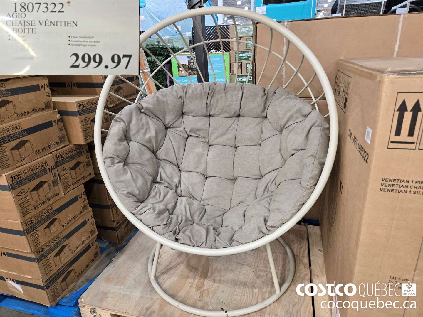 1807322 CHAISE VENITIEN 1 BOITE  $299.97