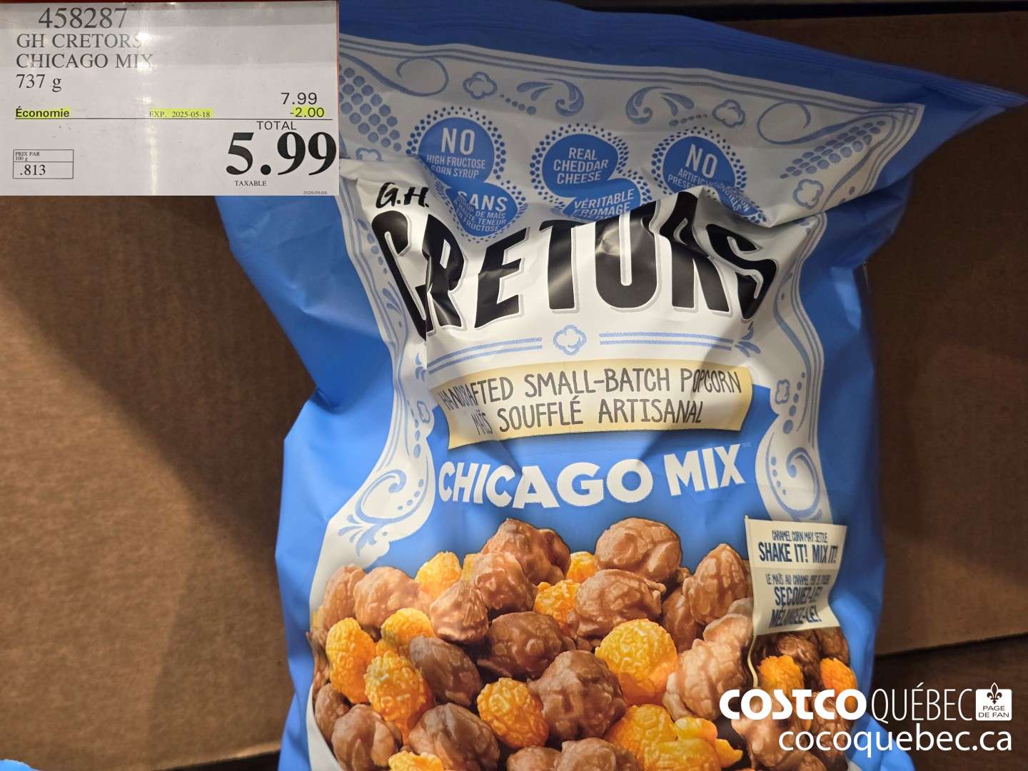 458287 CHICAGO MIX 737 G  ($2.00 INSTANT SAVINGS EXPIRES ON 2025-05-11) $5.99