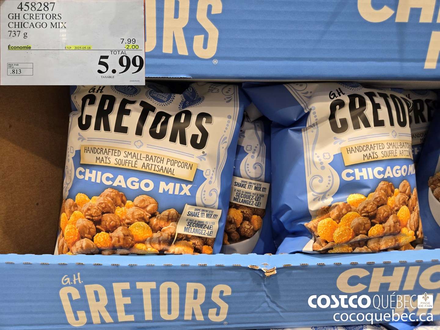 458287 CHICAGO MIX 737 G  ($2.00 INSTANT SAVINGS EXPIRES ON 2025-05-18) $5.99
