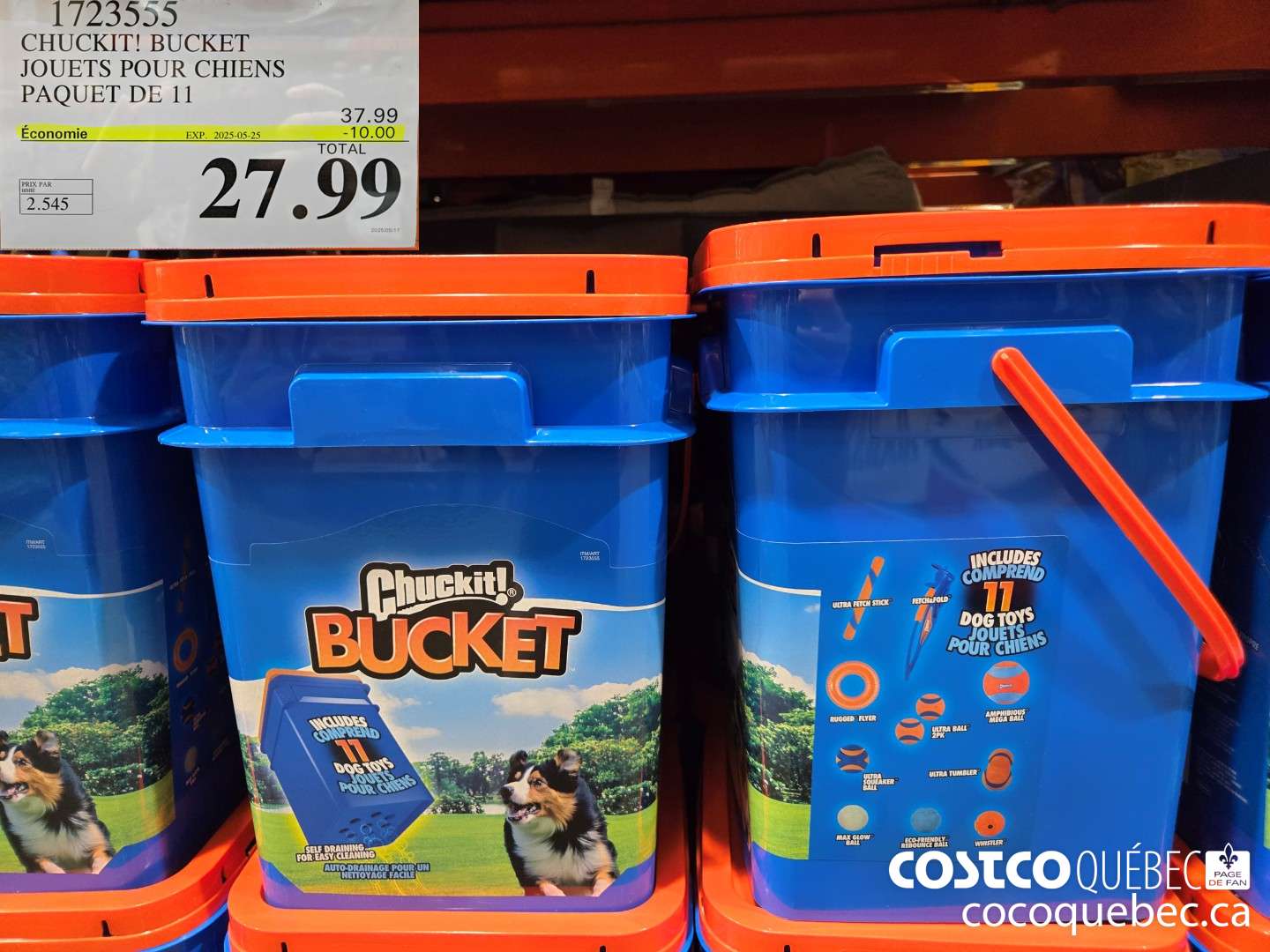 1723555 CHUCKIT! BUCKET JOUETS POUR CHIENS PAQUET DE 11  ($10.00 INSTANT SAVINGS EXPIRES ON 2025-05-25) $27.99