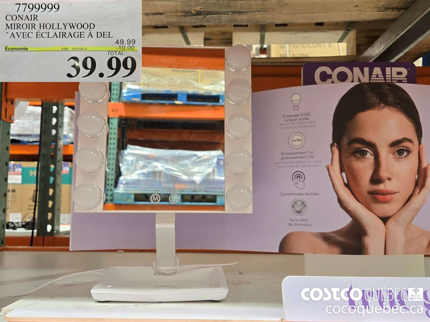 7799999 CONAIR MIROIR HOLLYWOOD ($10.00 INSTANT SAVINGS EXPIRES ON 2025-06-01) $39.99