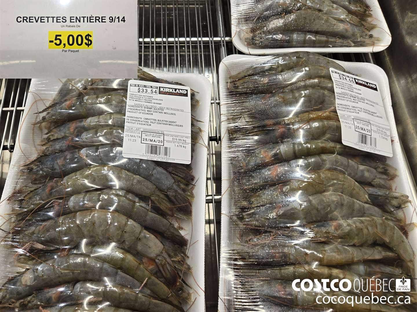 16783 CREVETTES ENTIERE 9/14  ($5.00 INSTANT SAVINGS)