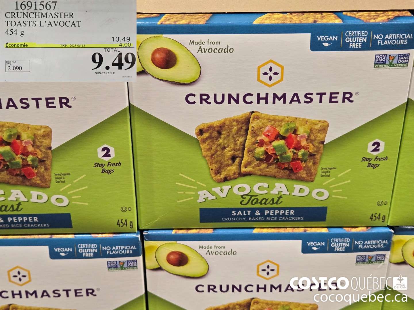 1691567 CRUNCHMASTER TOASTS L'AVOCAT  ($4.00 INSTANT SAVINGS EXPIRES ON 2025-05-18) $9.49