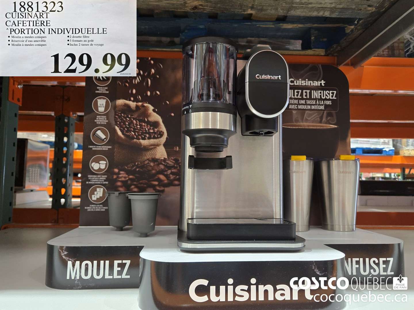 1881323 CUISINART CAFETIERE  $129.99