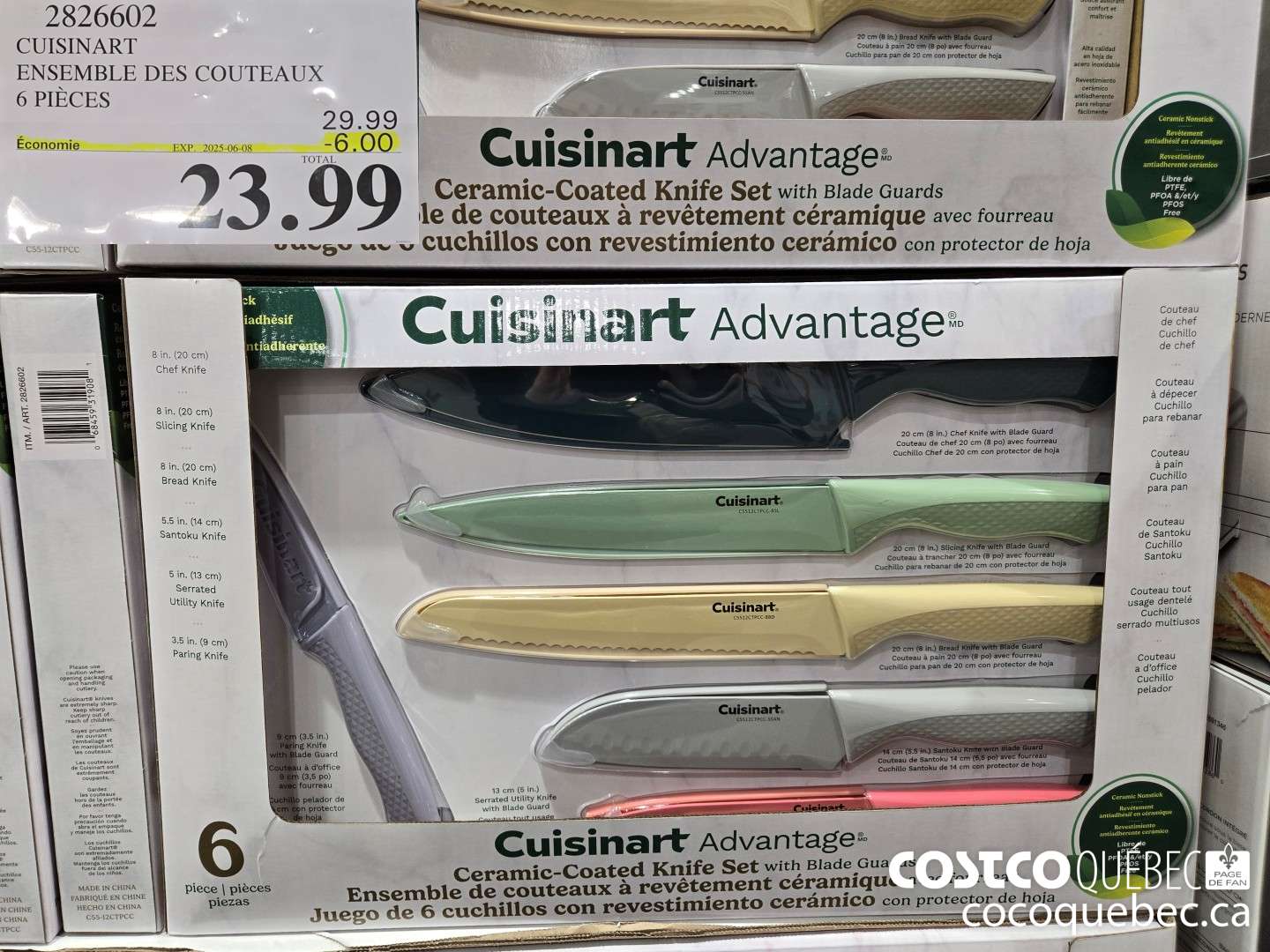 2826602 CUISINART ENSEMBLE DES COUTEAUX 6 PIECES  ($6.00 INSTANT SAVINGS EXPIRES ON 2025-06-08) $29.99