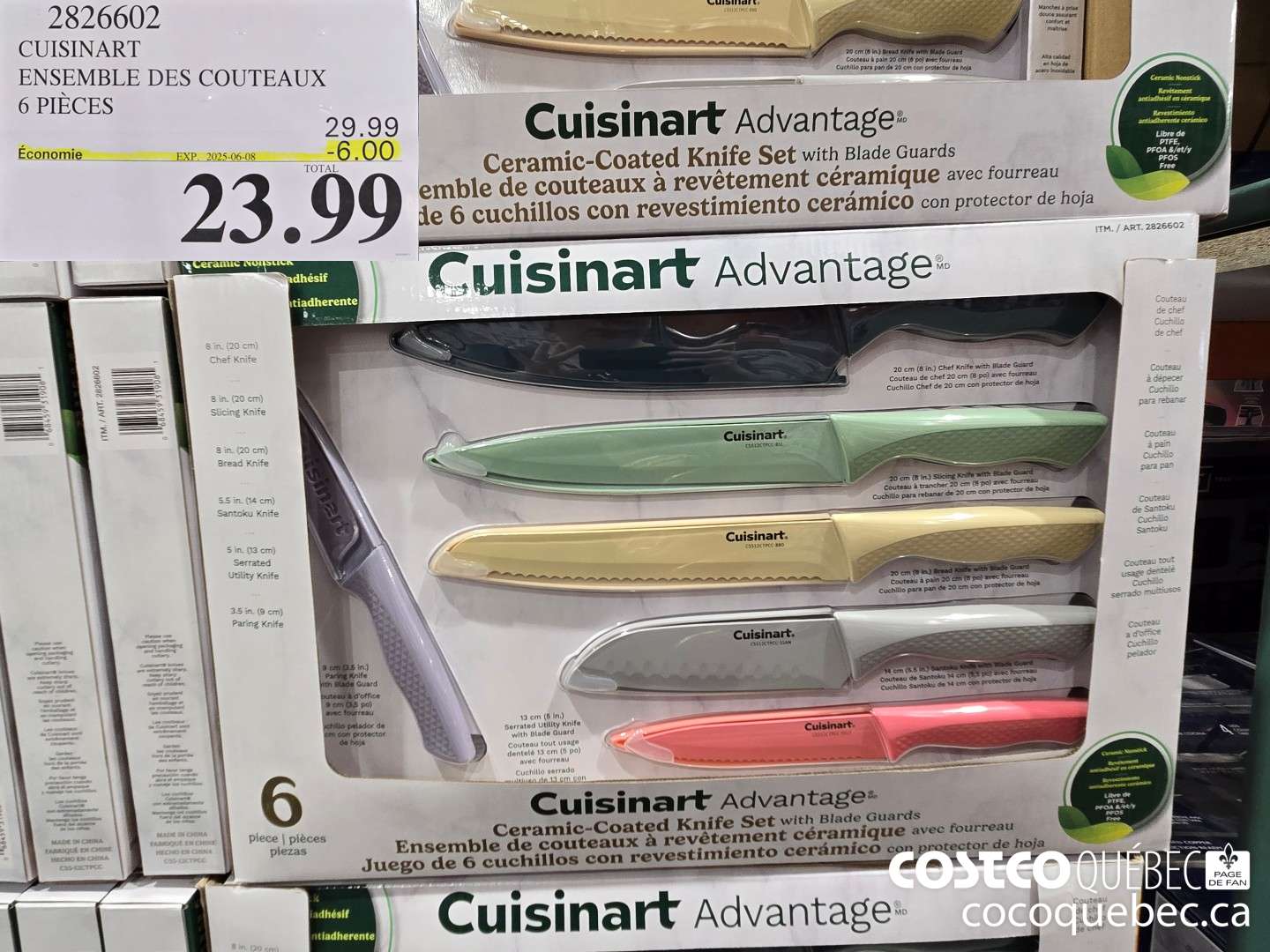 2826602 CUISINART ENSEMBLE DES COUTEAUX 6 PIECES  ($6.00 INSTANT SAVINGS EXPIRES ON 2025-06-08) $23.99