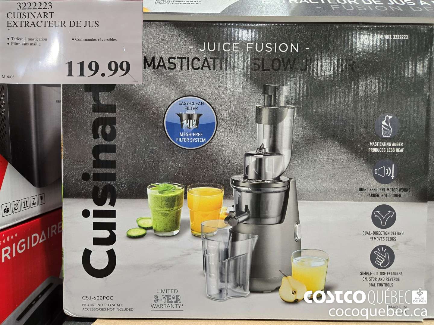 3222223 CUISINART EXTRACTEUR DE JUS  $119.99