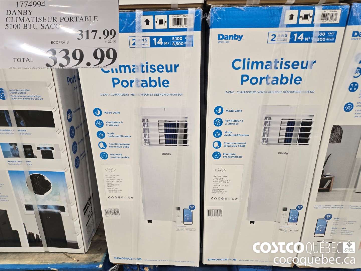 1774994 DANBY CLIMATISEUR PORTABLE 5100 BTU SACC  $339.99