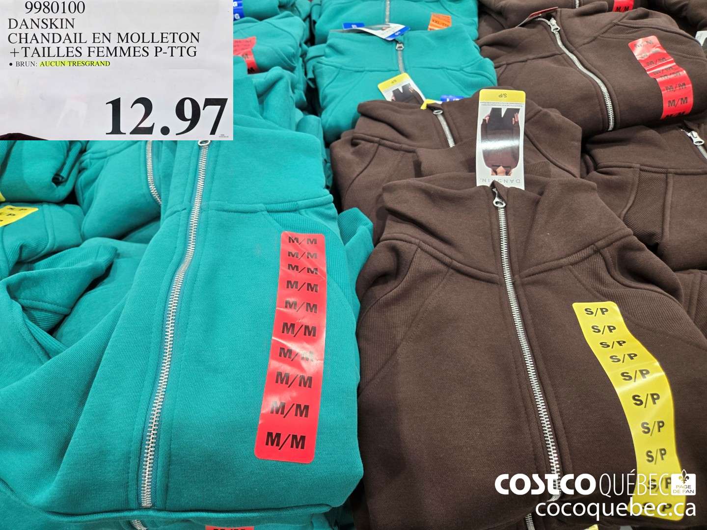 9980100 DANSKIN CHANDAIL EN MOLLETON +TAILLES FEMMES P-TTG  $12.97