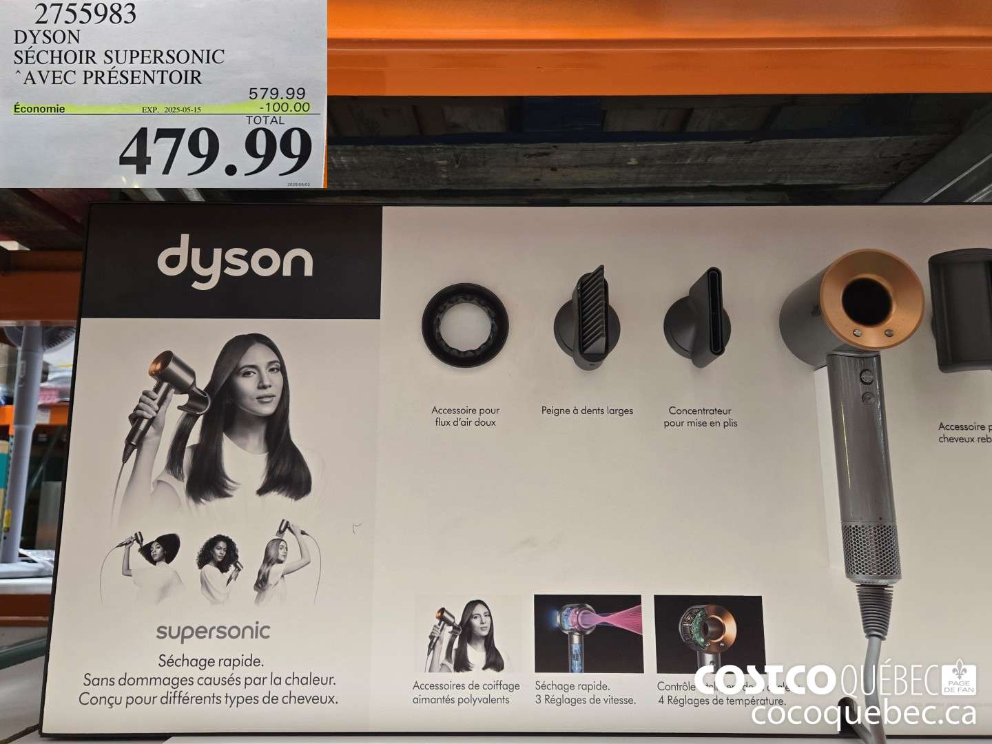 2155983 DYSON SECHOIR SUPERSONIC AVEC PRESENTOIR  ($100.00 INSTANT SAVINGS EXPIRES ON 2025-05-15) $479.99