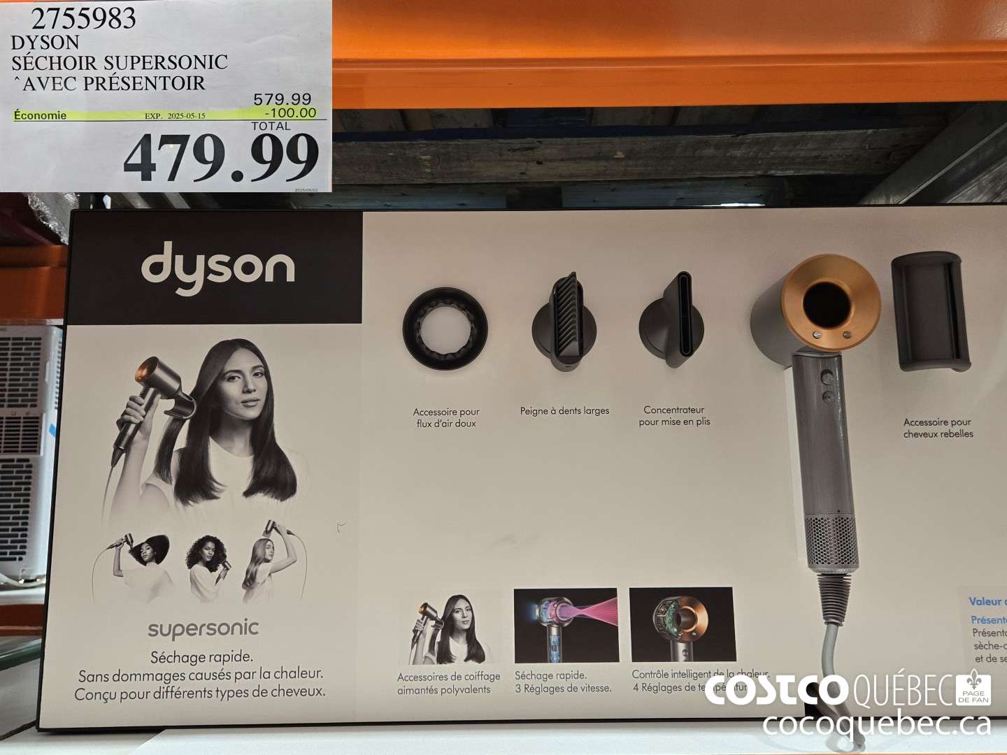 2755983 DYSON SUPERSONIC SECHOIR AVEC PRESENTOIR  ($100.00 INSTANT SAVINGS EXPIRES ON 2025-05-15) $479.99