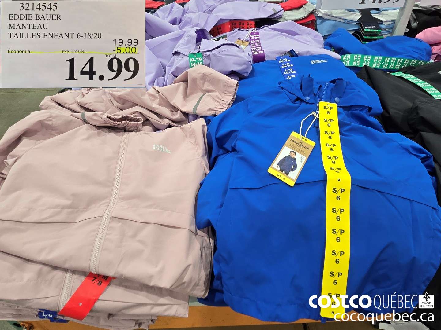 3214545 EDDIE BAUER MANTEAU  ($5.00 INSTANT SAVINGS EXPIRES ON 2025-05-11) $14.99