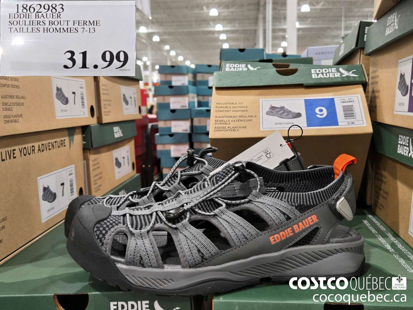 1862983 EDDIE BAUER SOULIERS BOUT FERME TAILLES HOMMES 7-13  $31.99