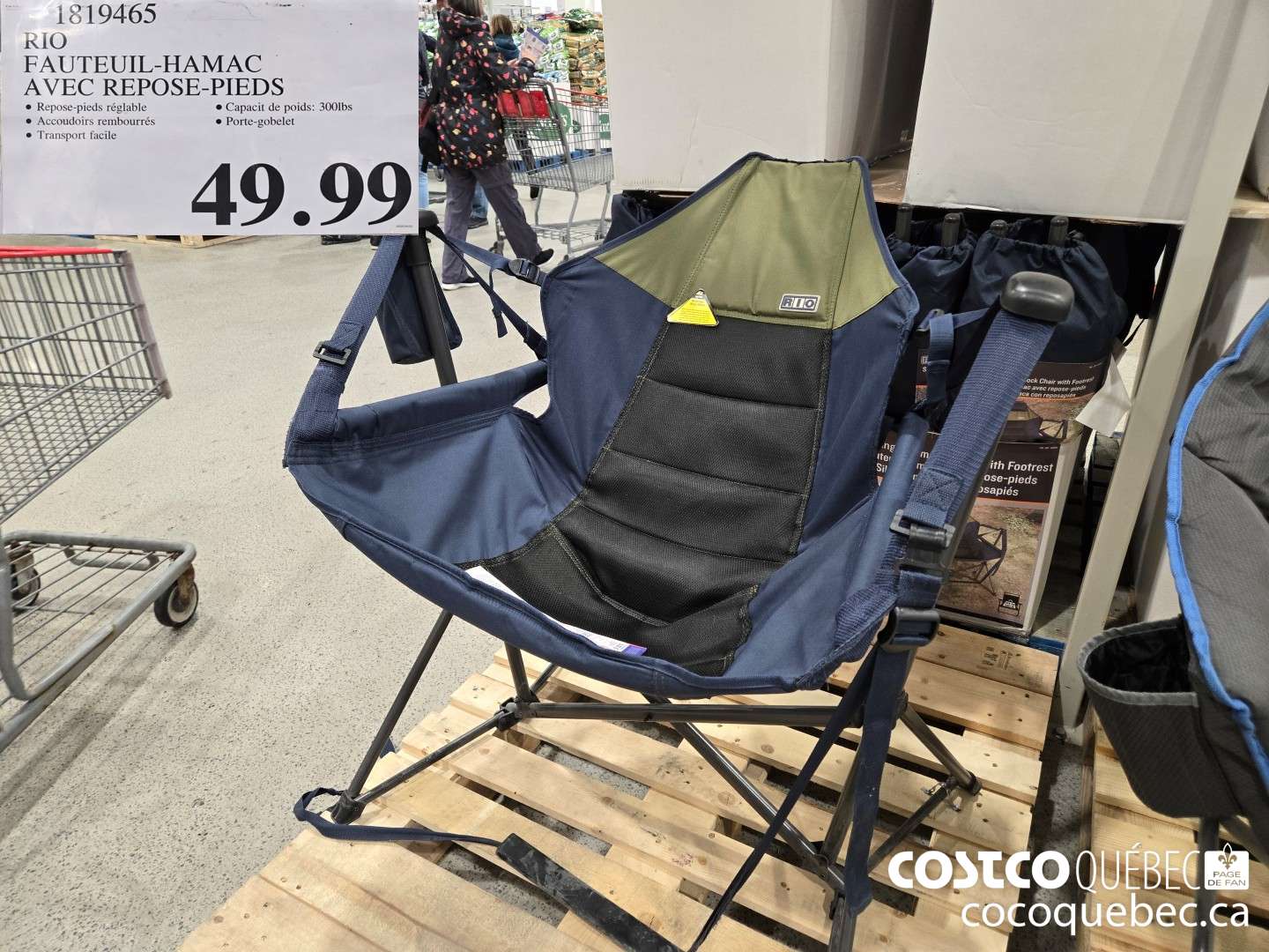 1819465 FAUTEUIL- HAMAC AVEC REPOSE- PIEDS  $49.99