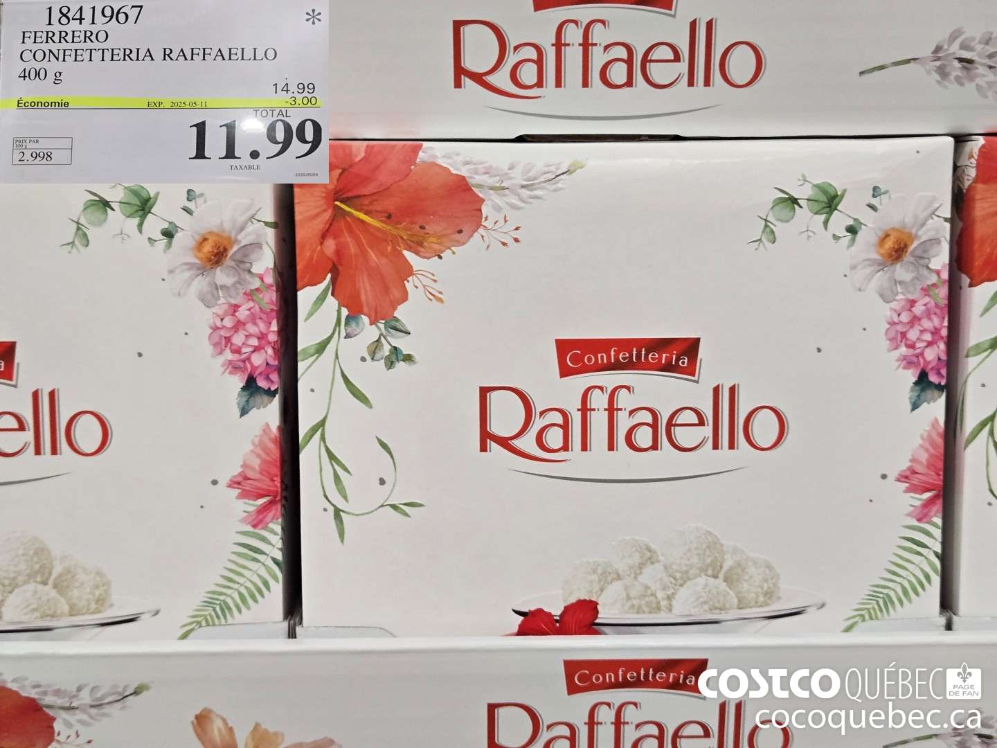 1841967 FERRERO CONFETTERIA RAFFAELLO 400 g  ($3.00 INSTANT SAVINGS EXPIRES ON 2025-05-11) $11.99