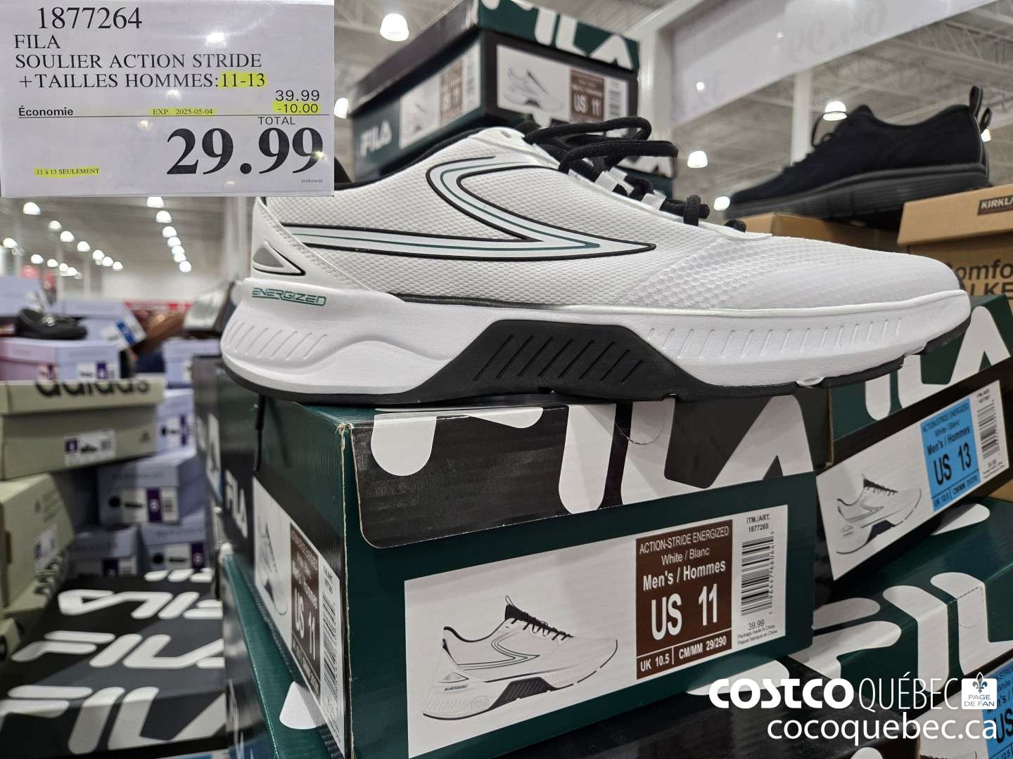 1877264 FILA SOULIER ACTION STRIDE +TAILLES HOMMES:11-13  ($10.00 INSTANT SAVINGS EXPIRES ON 2025-05-04) $29.99