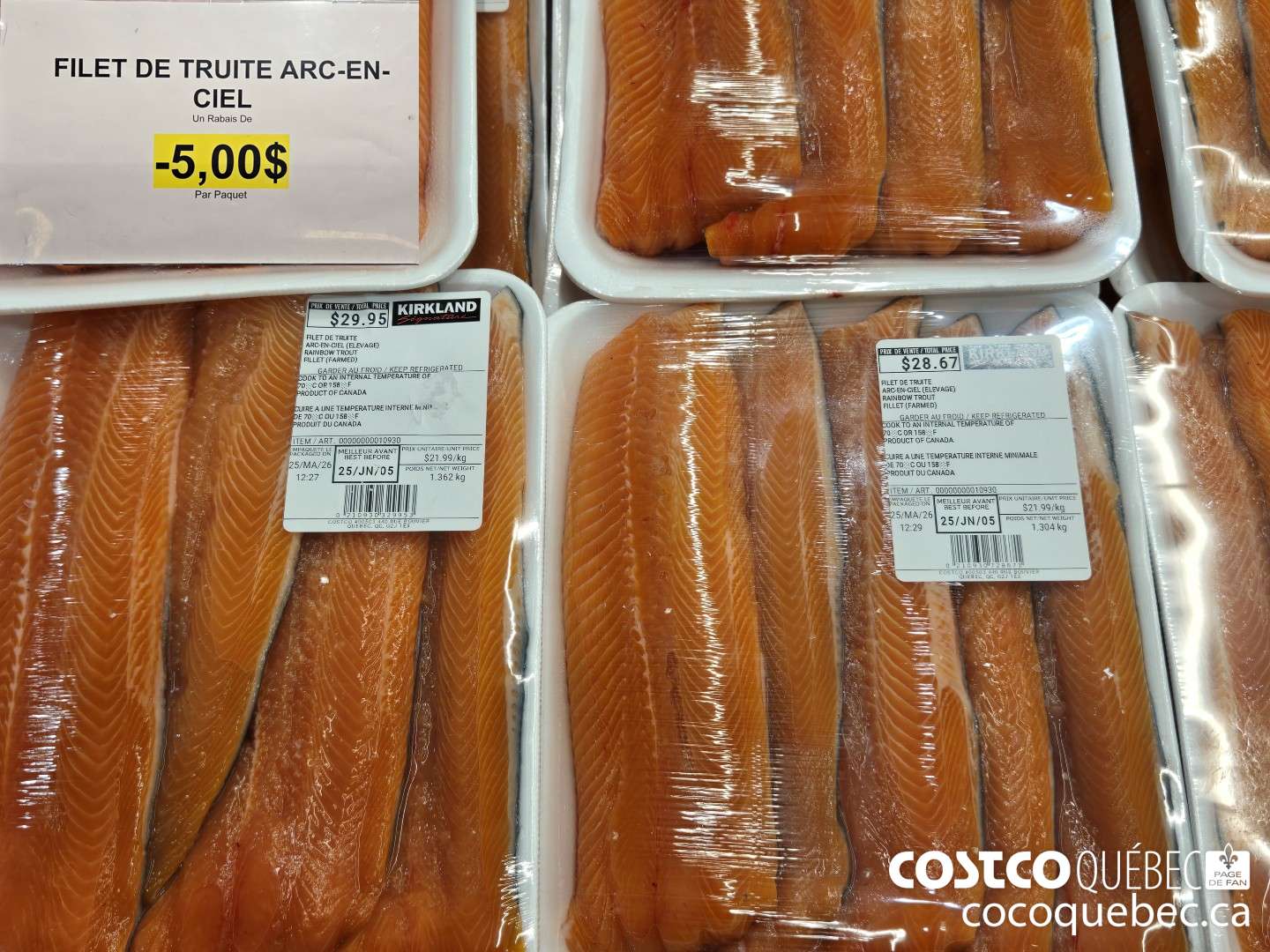 10930 FILET DE TRUITE ARC-EN-CIEL ($5.00 INSTANT SAVINGS)