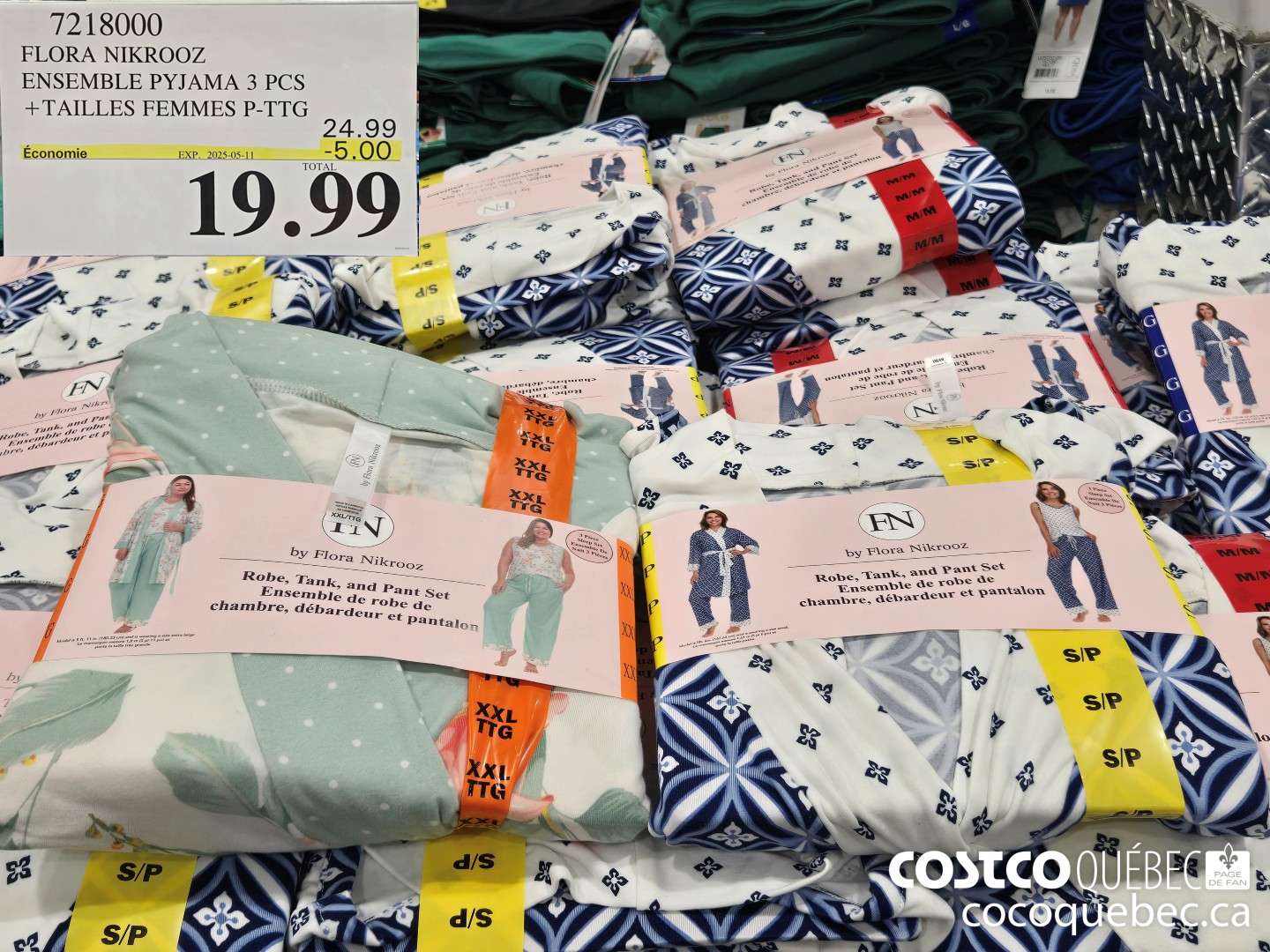 7218000 FLORA NIKROOZ ENSEMBLE PYJAMA 3 PCS  ($5.00 INSTANT SAVINGS EXPIRES ON 2025-05-11) $19.99