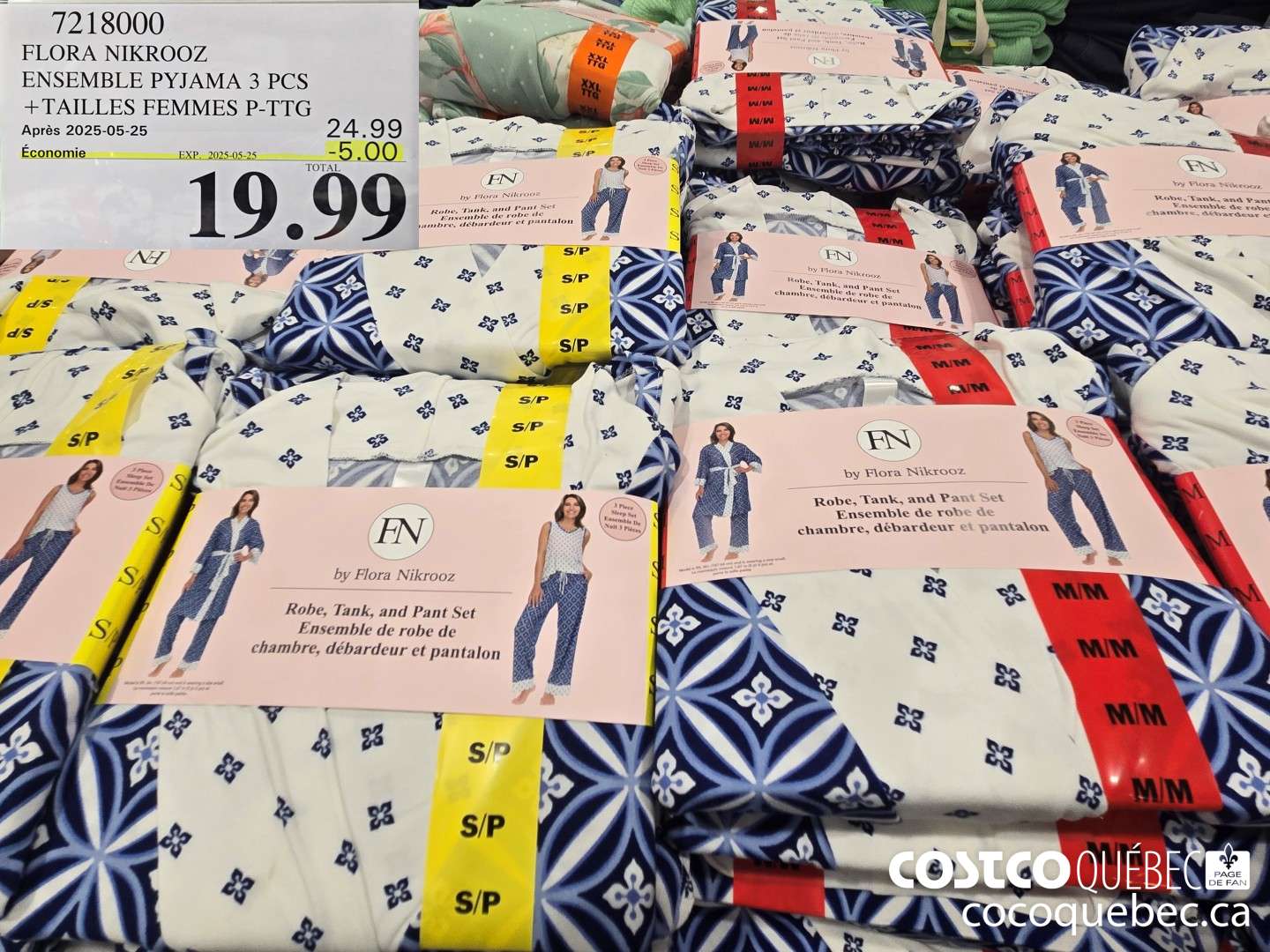 7218000 FLORA NIKROOZ ENSEMBLE PYJAMA 3 PCS  ($5.00 INSTANT SAVINGS EXPIRES ON 2025-05-25) $19.99