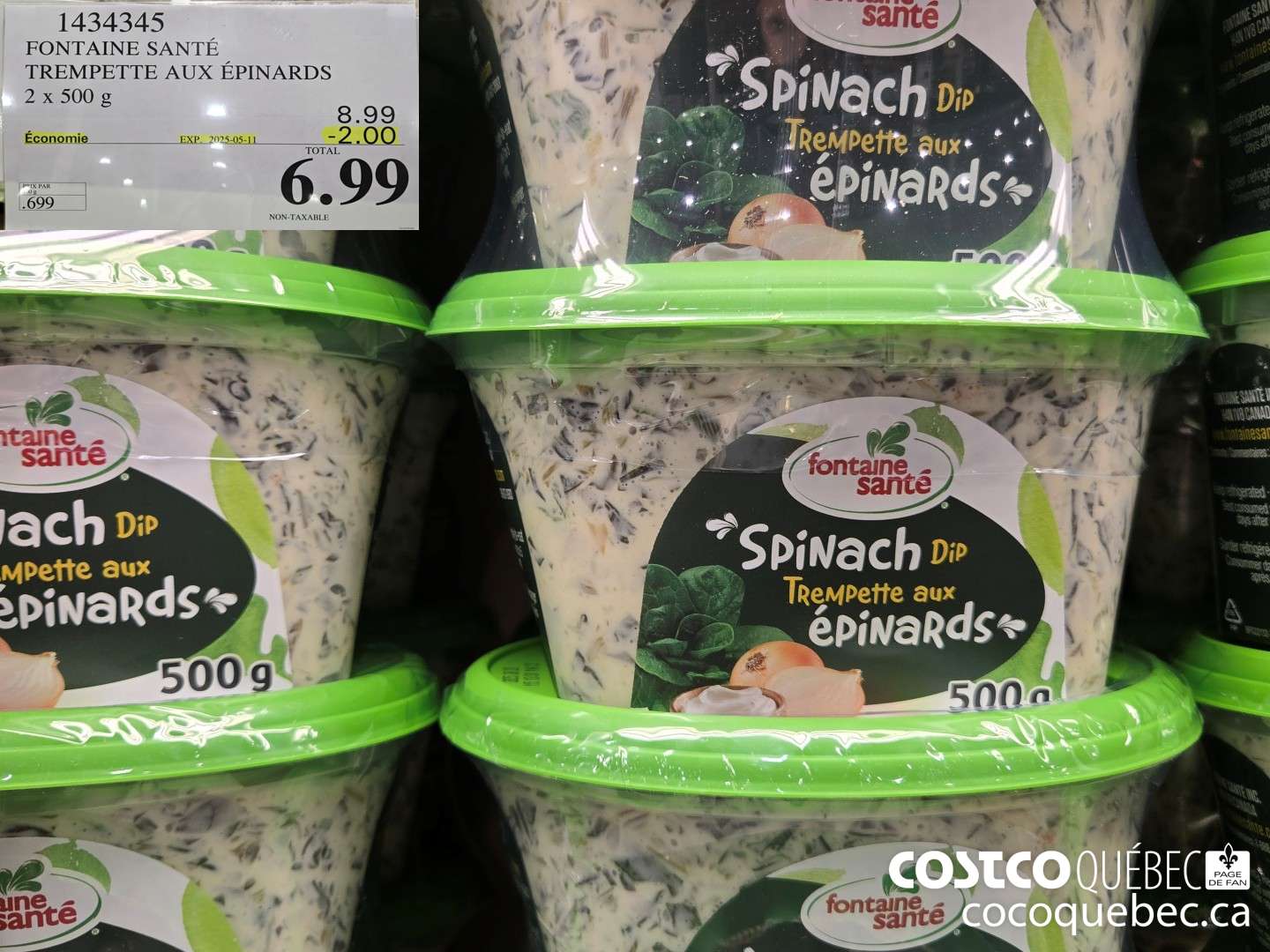 1434345 FONTAINE SANTE TREMPETTE AUX EPINARDS 2 x 500 g  ($2.00 INSTANT SAVINGS EXPIRES ON 2025-05-11) $6.99