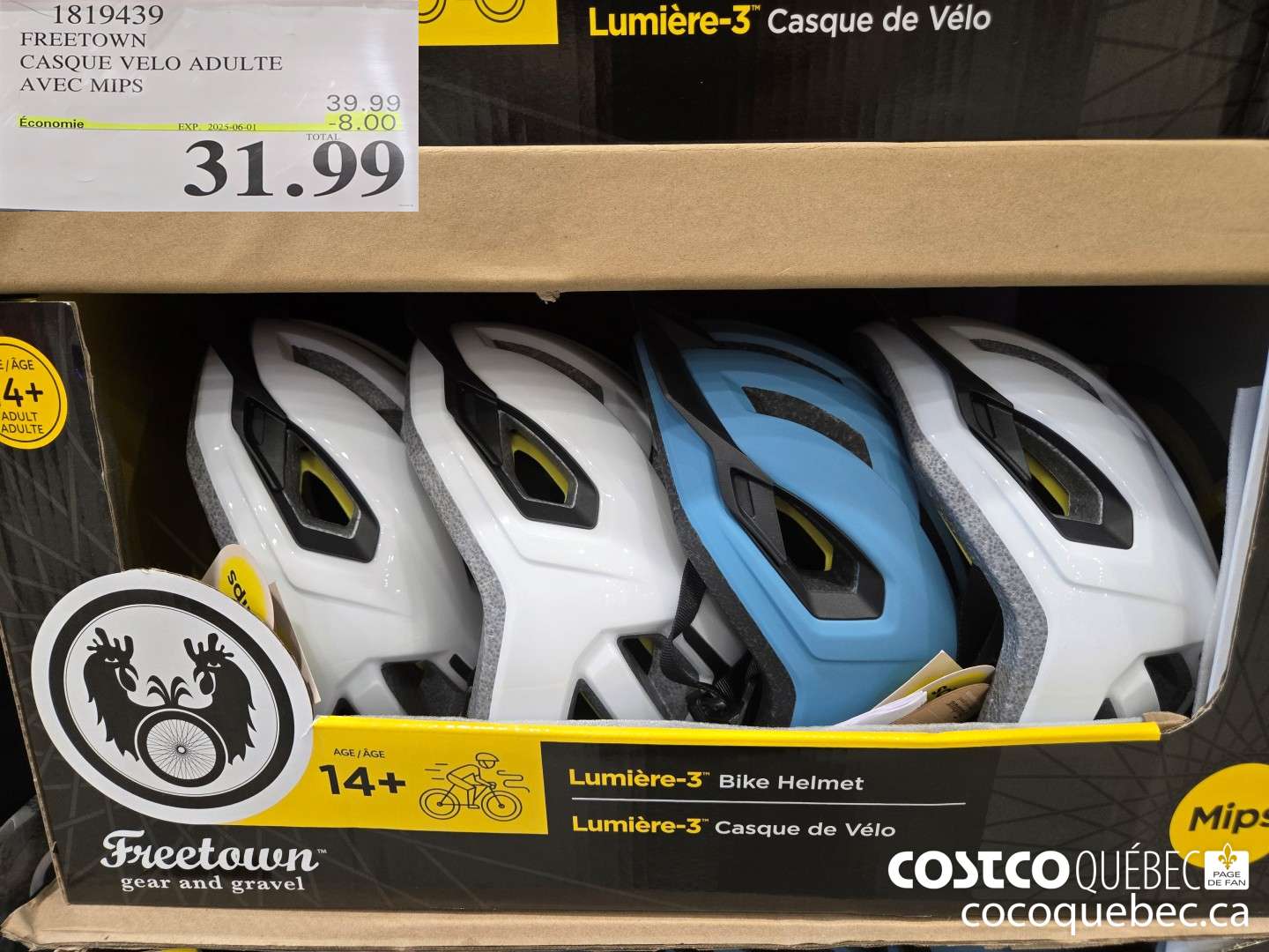 1819439 FREETOWN CASQUE VELO ADULTE AVEC MIPS  ($8.00 INSTANT SAVINGS EXPIRES ON 2025-06-01) $31.99