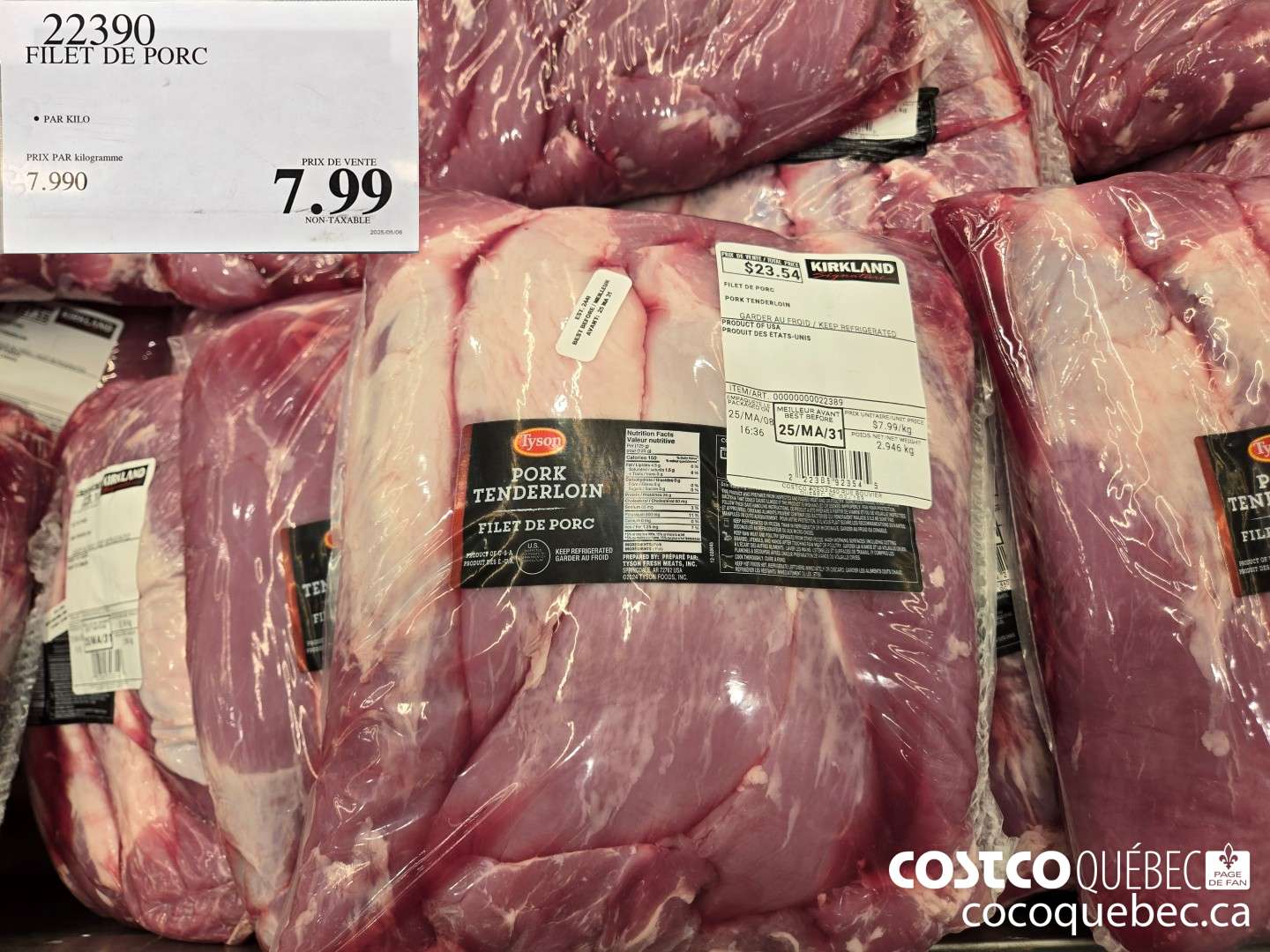 22390 Filet de Porc  $7.99