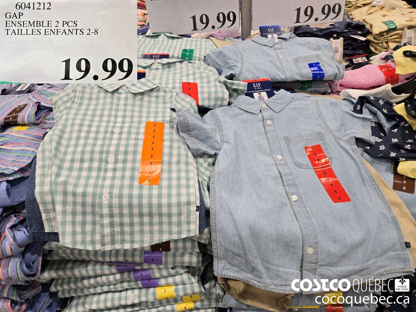 6041212 GAP ENSEMBLE 2 PCS TAILLES ENFANTS 2-8  $19.99