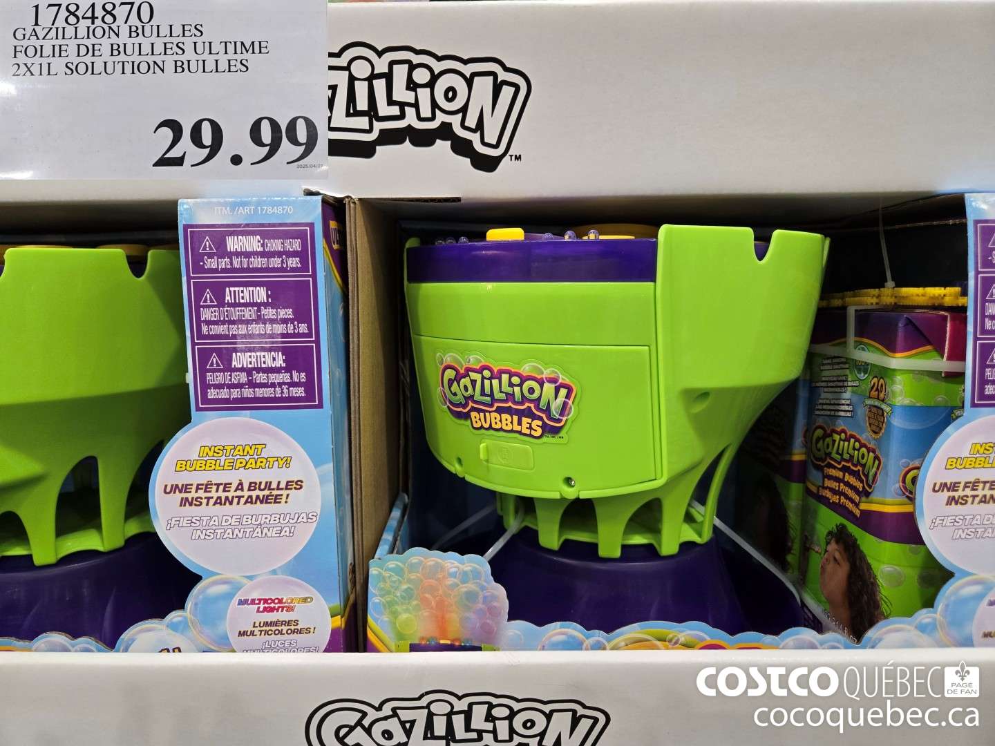 17843870 GAZILLION BULLES FOLIE DE BULLES ULTIME 2X1L SOLUTION BULLES  $29.99