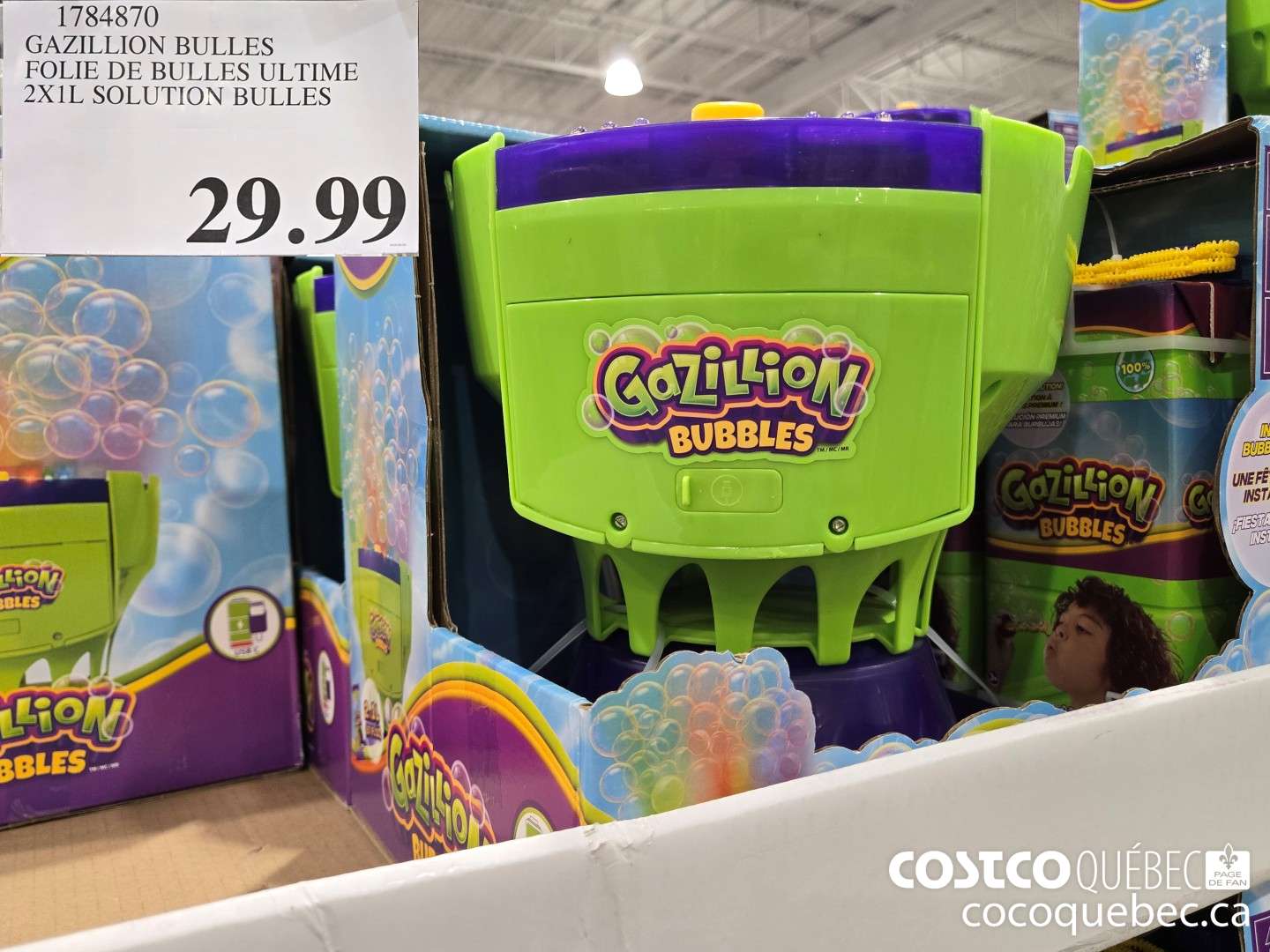 1784870 GAZILLION BULLES FOLIE DE BULLES ULTIME 2X1L SOLUTION BULLES  $29.99