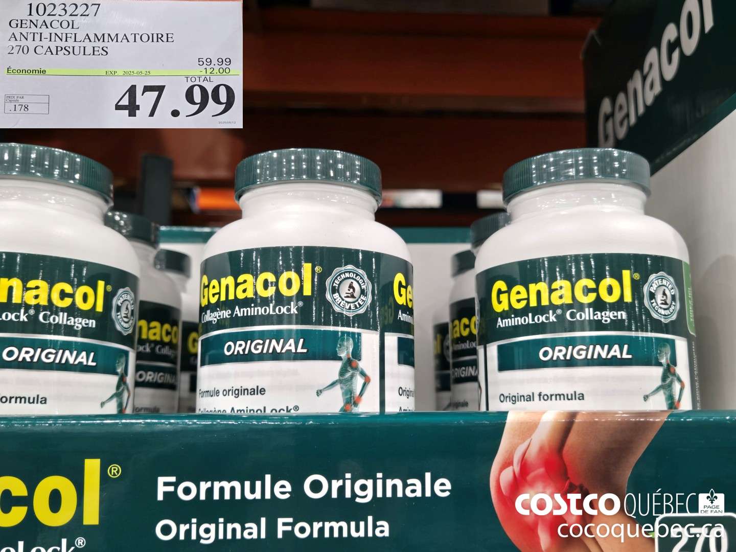 1023227 GENACOL ANTI-INFLAMMATOIRE 270 CAPSULES  ($12.00 INSTANT SAVINGS EXPIRES ON 2025-05-25) $47.99