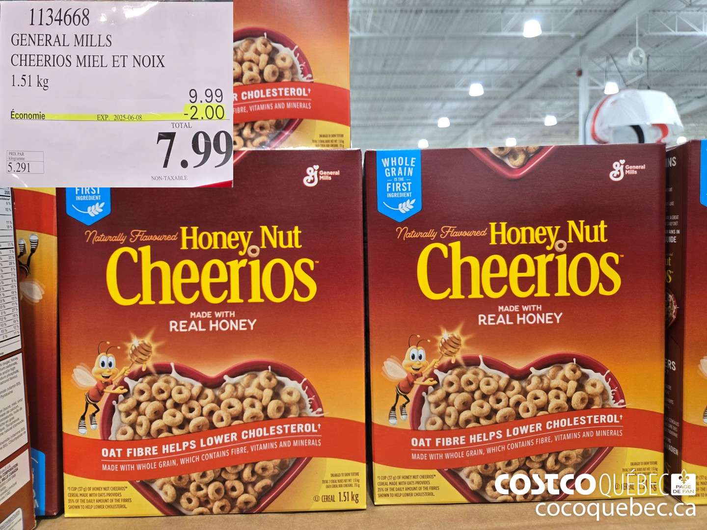 1134668 GENERAL MILLS CHEERIOS MIEL ET NOIX ($2.00 INSTANT SAVINGS EXPIRES ON 2025-06-08) $7.99