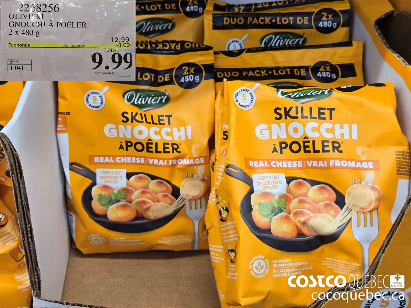 2258256 GNOCCHI A POELER 2 x 480 g  ($3.00 INSTANT SAVINGS EXPIRES ON 2025-06-08) $9.99