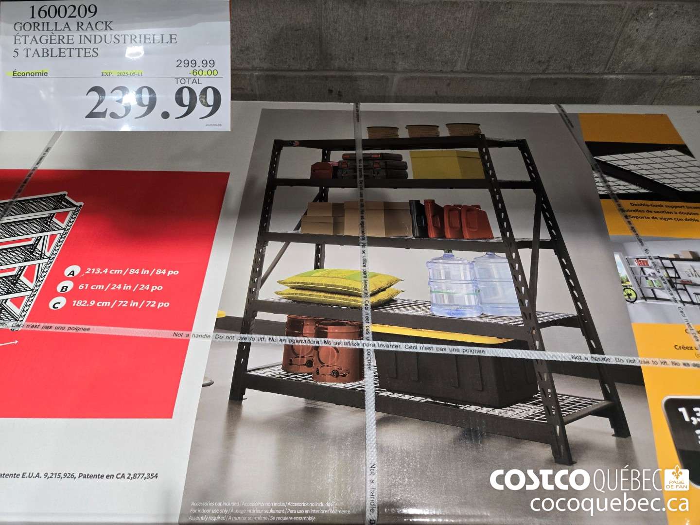 1600209 GORILLA RACK ETAGERE INDU STRIELLE  ($60.00 INSTANT SAVINGS EXPIRES ON 2025-05-11) $239.99