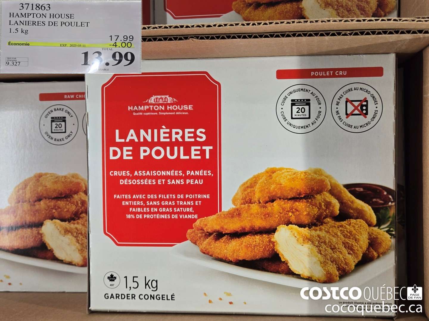 371863 HAMPTON HOUSE LANIERES DE POULET  ($4.00 INSTANT SAVINGS EXPIRES ON 2025-05-11) $13.99