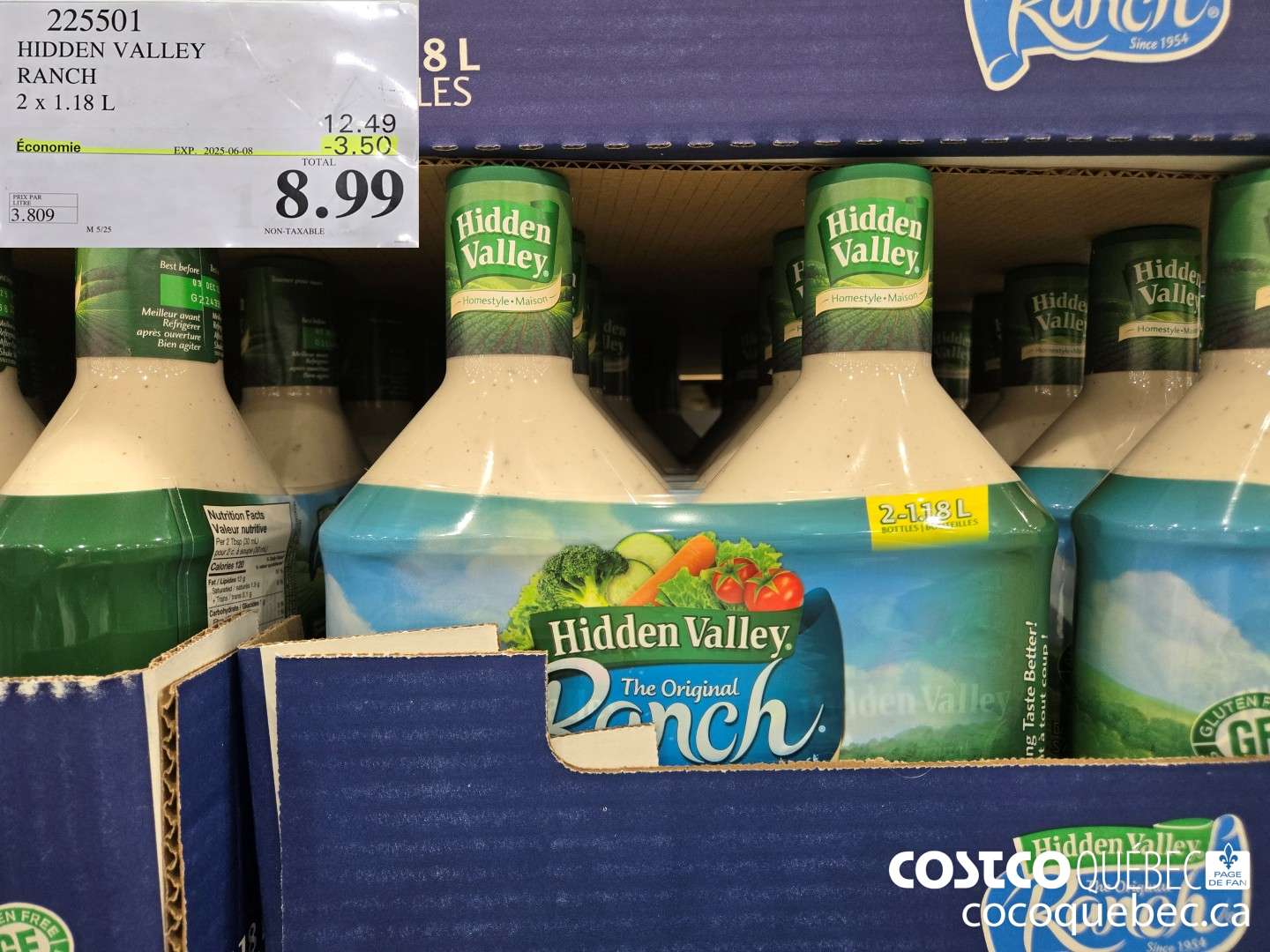 225501 HIDDEN VALLEY RANCH SAUCE A SALADE 2x 1.18L  ($3.50 INSTANT SAVINGS EXPIRES ON 2025-06-08) $8.99
