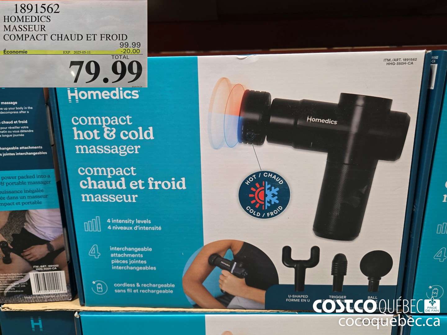 1891562 HOMEDICS MASSEUR COMPACT CHAUD ET FROID  ($20.00 INSTANT SAVINGS EXPIRES ON 2025-05-11) $79.99