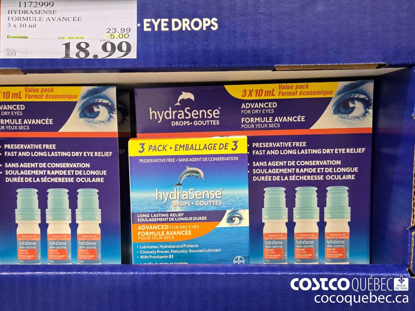 1172999 HYDRASENSE FORMULE AVANCEE 3 x 10ML PRLX PAR ell ere .633  ($5.00 INSTANT SAVINGS EXPIRES ON 2025-06-08) $18.99
