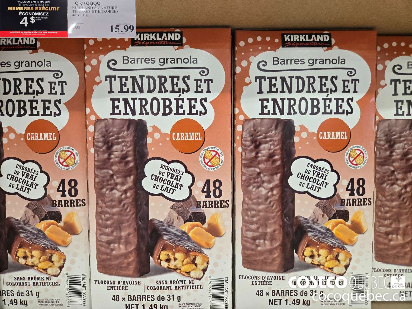 9339999 KIRKLAND SIGNATURE BARRES ET ENROBEES $11.99