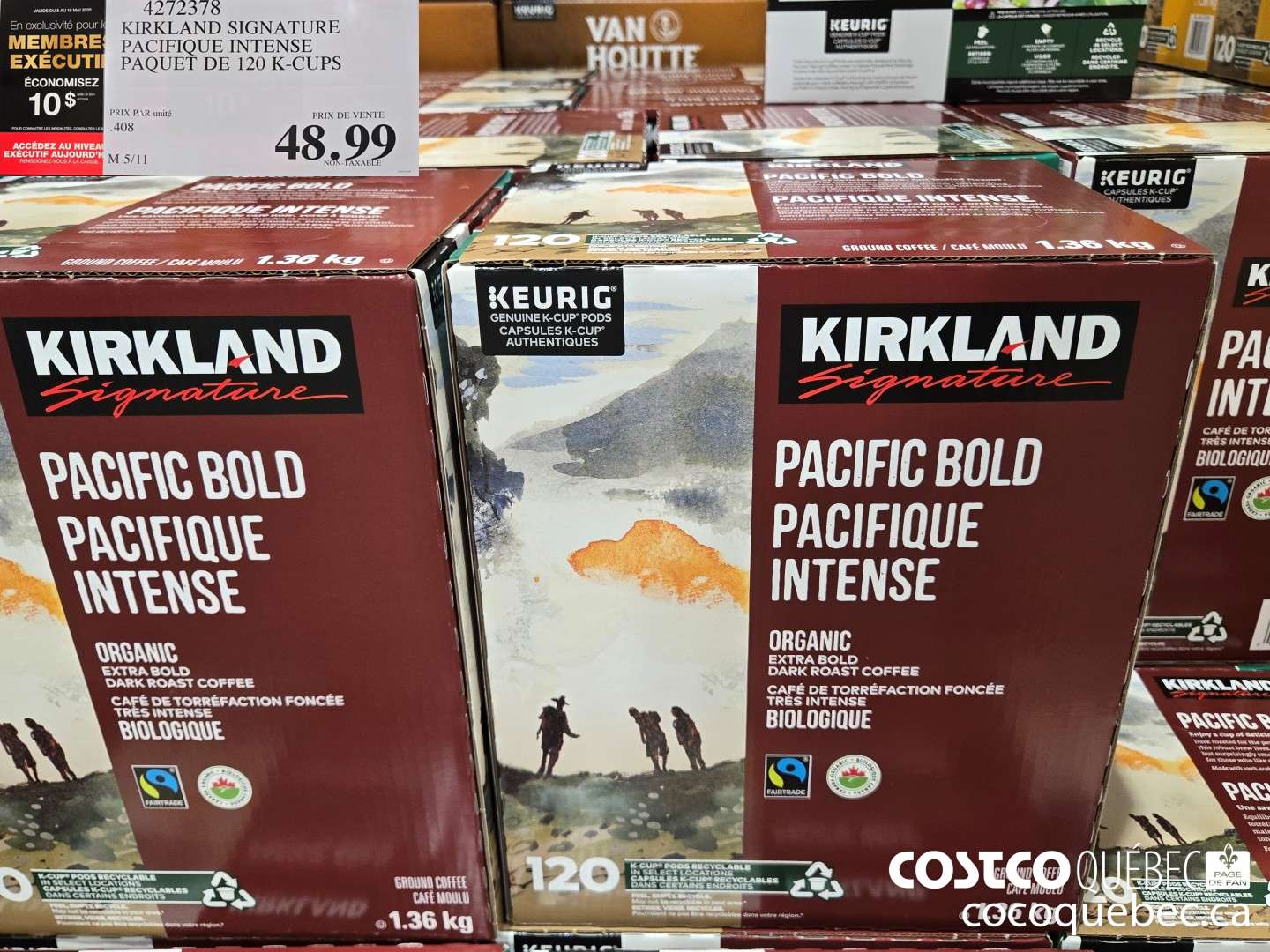 4272378 KIRKLAND SIGNATURE PACIFIQUE INTENSE PAQUET DE 120 K-CUPS ($10.00 INSTANT SAVINGS EXPIRES ON 2025-05-18) $48.99