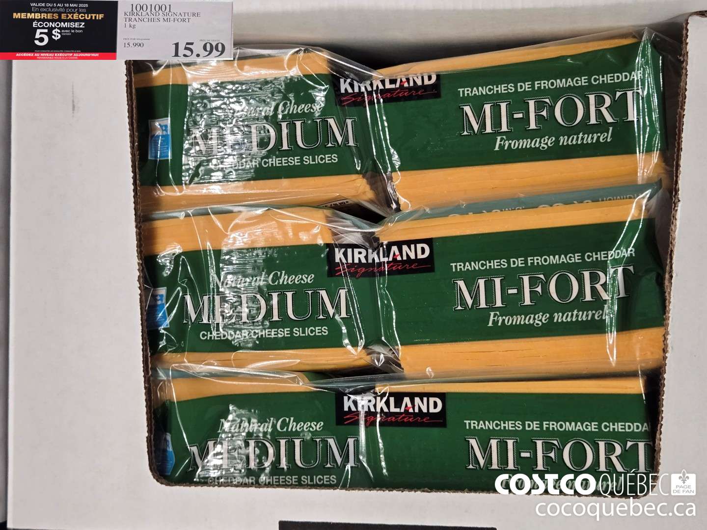 1001001 KIRKLAND SIGNATURE TRANCHES MI-FORT VALIDE DU 5 AU 18 MAI 2025  ($5.00 INSTANT SAVINGS)