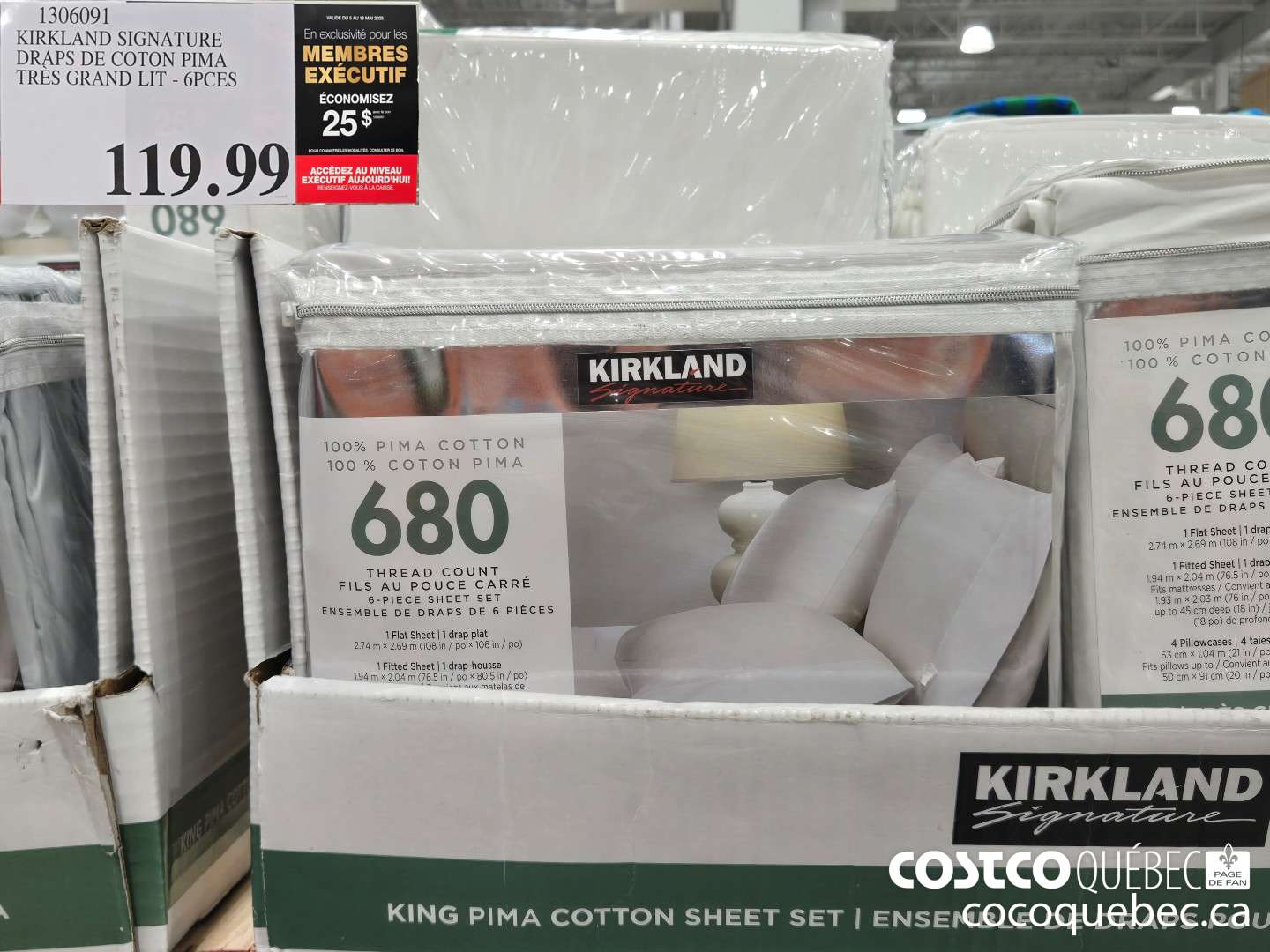 1306091 KIRK AND SIGNATL RE DRAPS DE COTON PIMA TReS GRAND LIT - 6PCES 25.00 OFF (EXPIRES ON 2025-05-18) $119.99