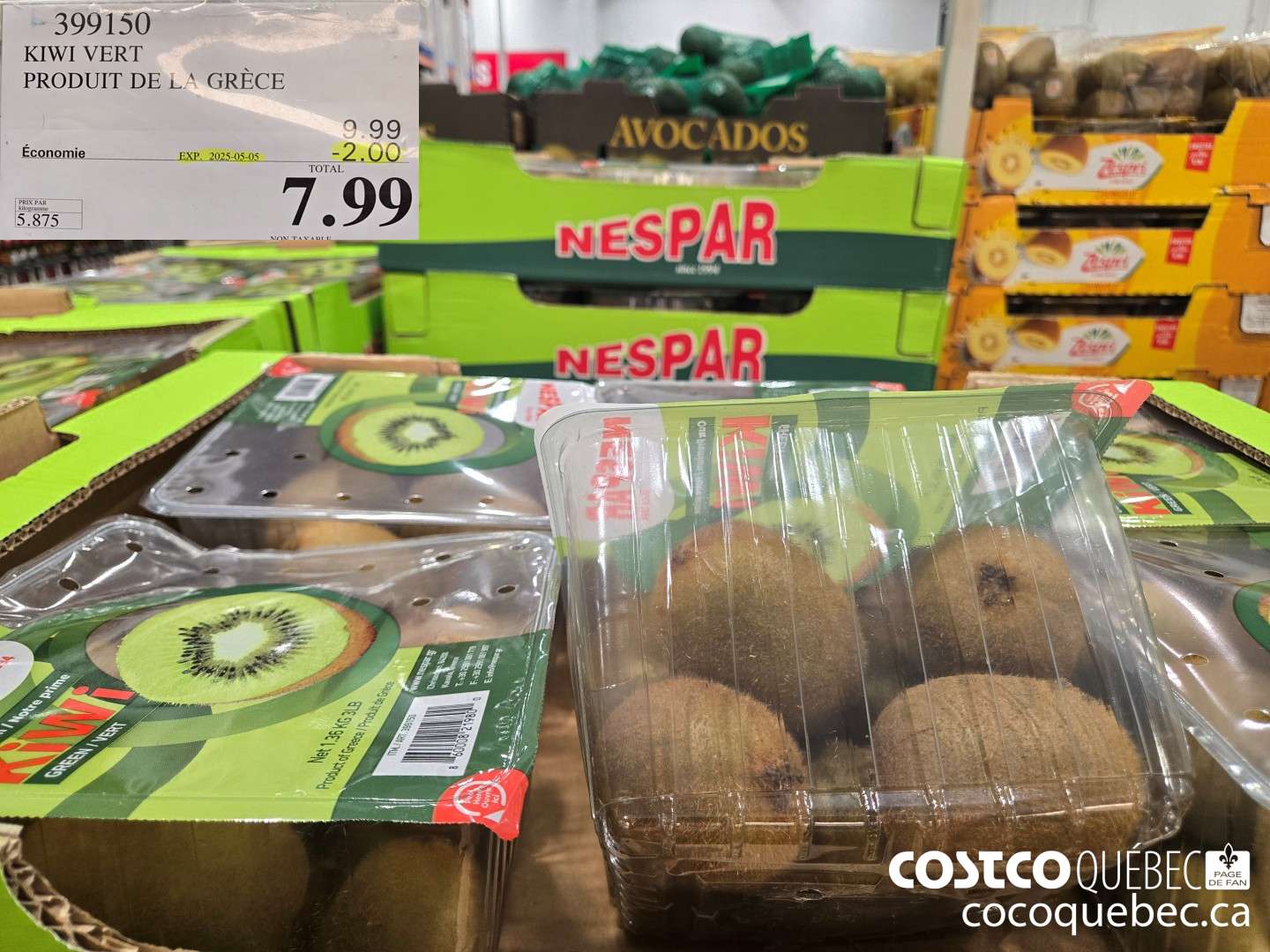399150 KIWI PRODUIT DE | NOUVELLE-ZELANDE 1.36 kg / 3 |b  ($2.00 INSTANT SAVINGS EXPIRES ON 2025-05-05) $7.99