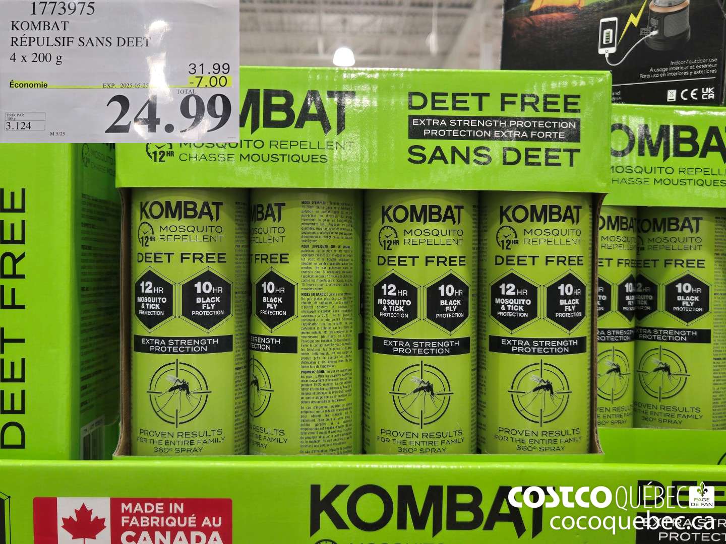 1773975 KOMBAT REPULSIF SANS DEE? 4x 200 g M 5/25  ($7.00 INSTANT SAVINGS EXPIRES ON 2025-05-25) $24.99